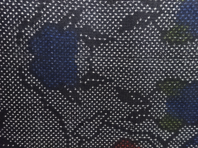 JAPANESE KIMONO / ANTIQUE KIMONO / SILK / DORO OSHIMA TSUMUGI / WOVEN FLOWERS